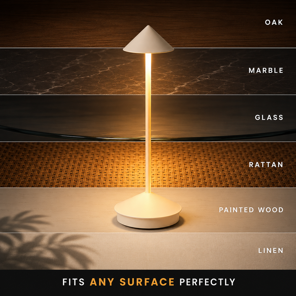 Table Lamp, Rechargeable Cordless Design, Aluminum and Polycarbonate, Warm White LED 4