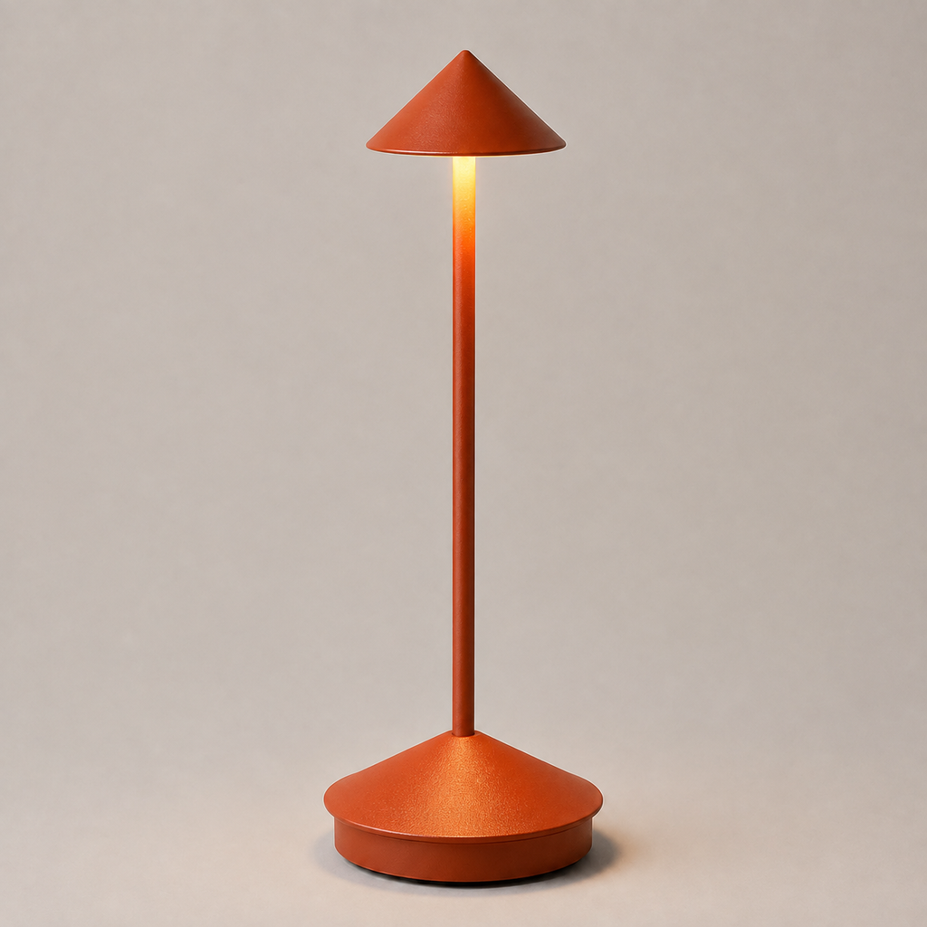 Table Lamp, Rechargeable Cordless Design, Aluminum and Polycarbonate, Warm White LED 9