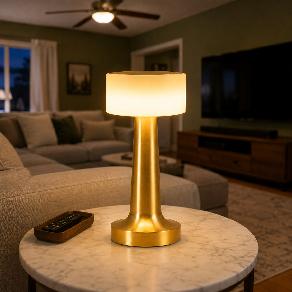 Table Lamp, Rechargeable Cordless Design, Iron And Acrylic, LED Light 4