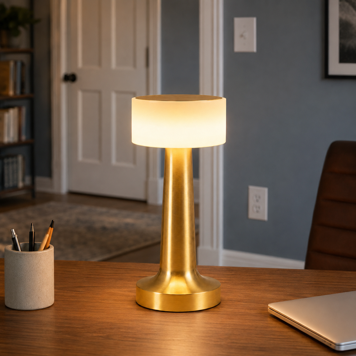 Table Lamp, Rechargeable Cordless Design, Iron And Acrylic, LED Light 5