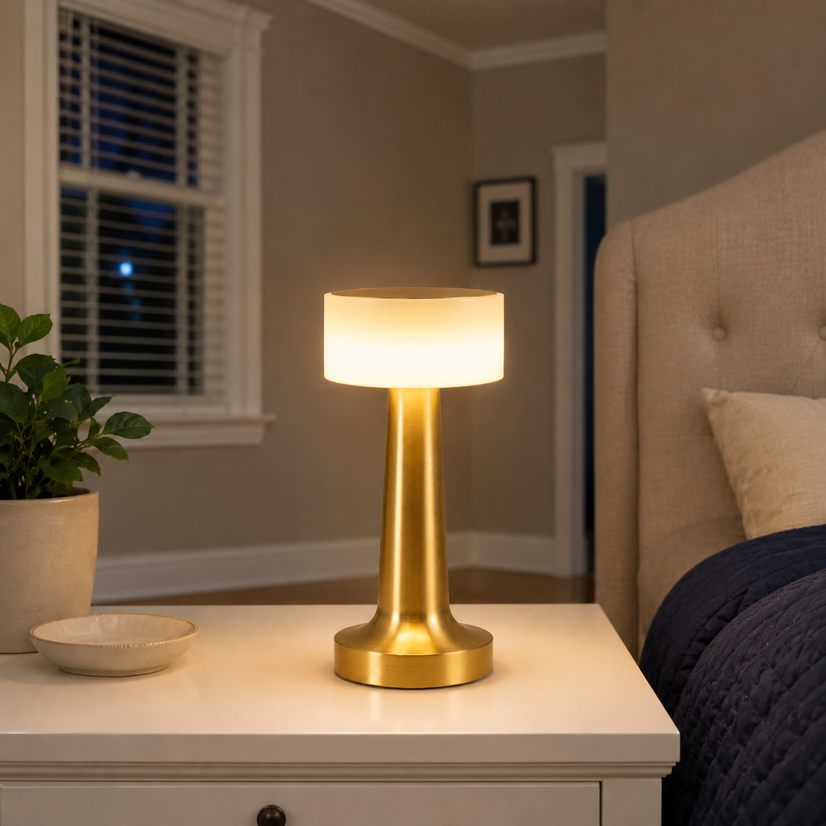 Table Lamp, Rechargeable Cordless Design, Iron And Acrylic, LED Light 6