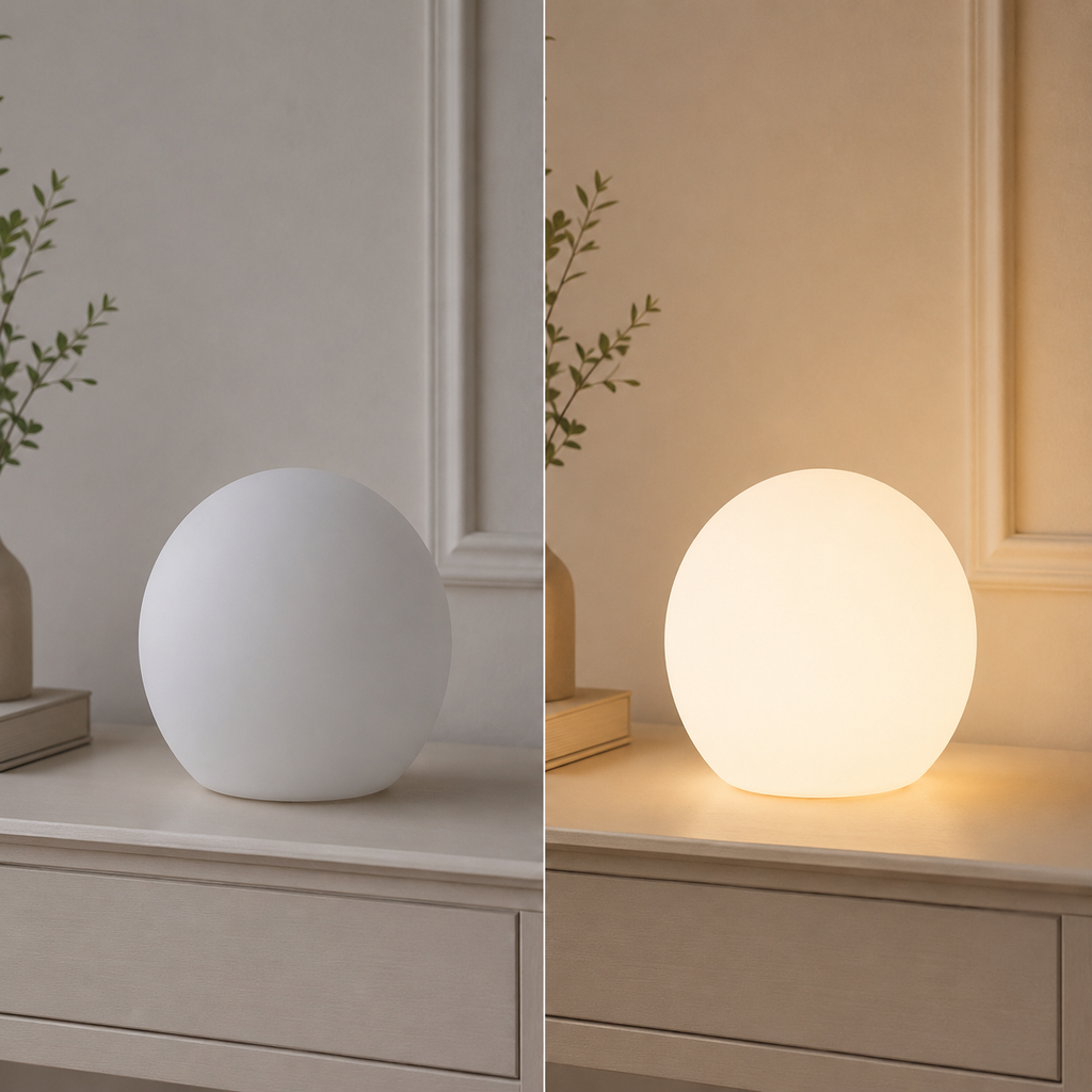 Table Lamp, Rechargeable Cordless Globe Design, Polyethylene, 16 Selectable LED Colors 1