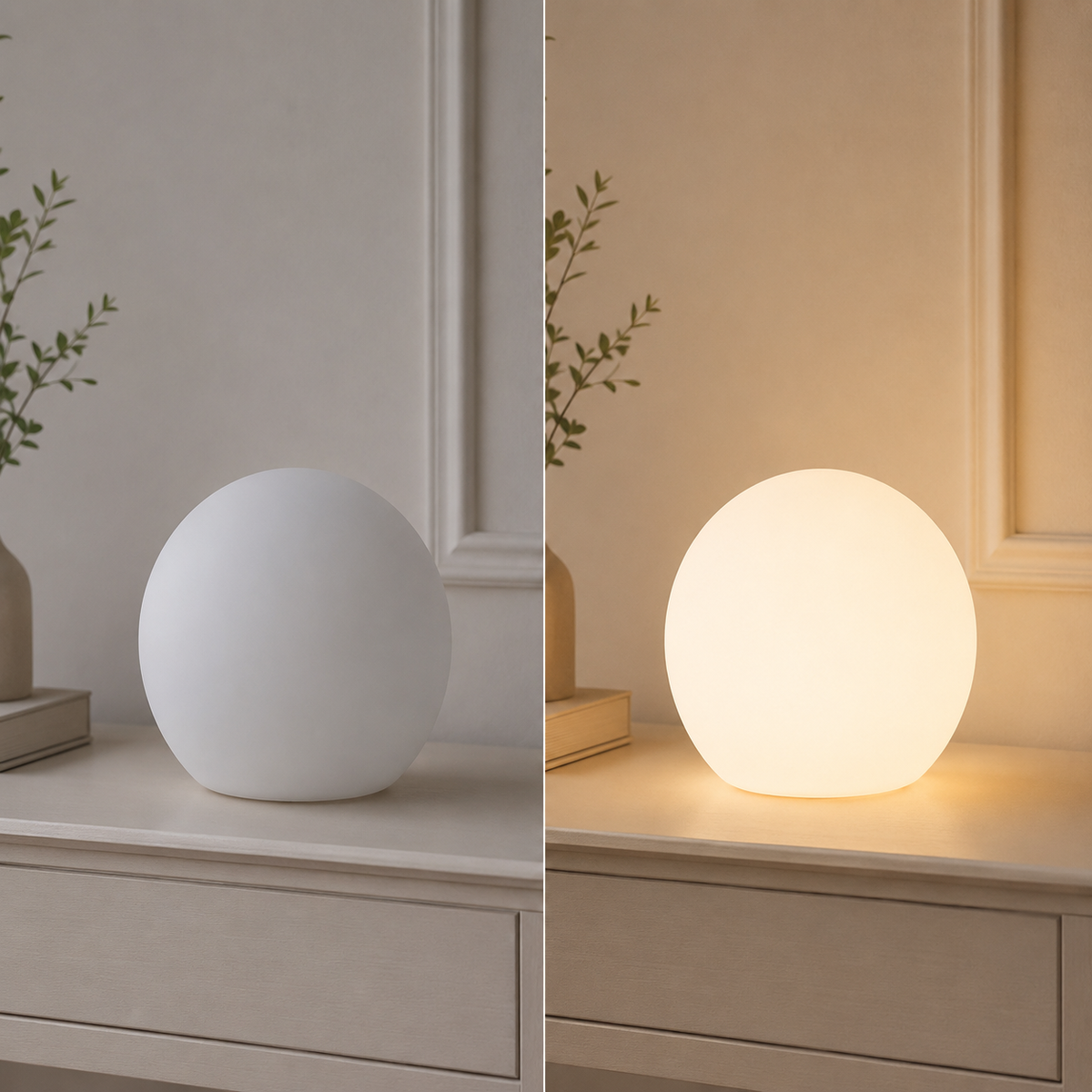 Table Lamp, Rechargeable Cordless Globe Design, Polyethylene, 16 Selectable LED Colors 1
