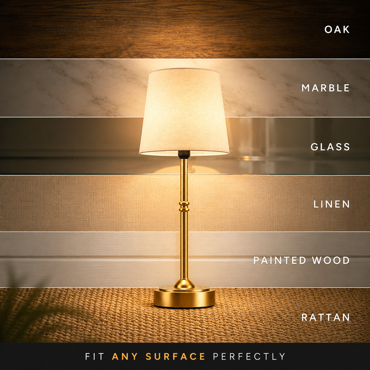 Table Lamp, Wireless Rechargeable Design, 48 Hour Operating Time, Touch Control 4