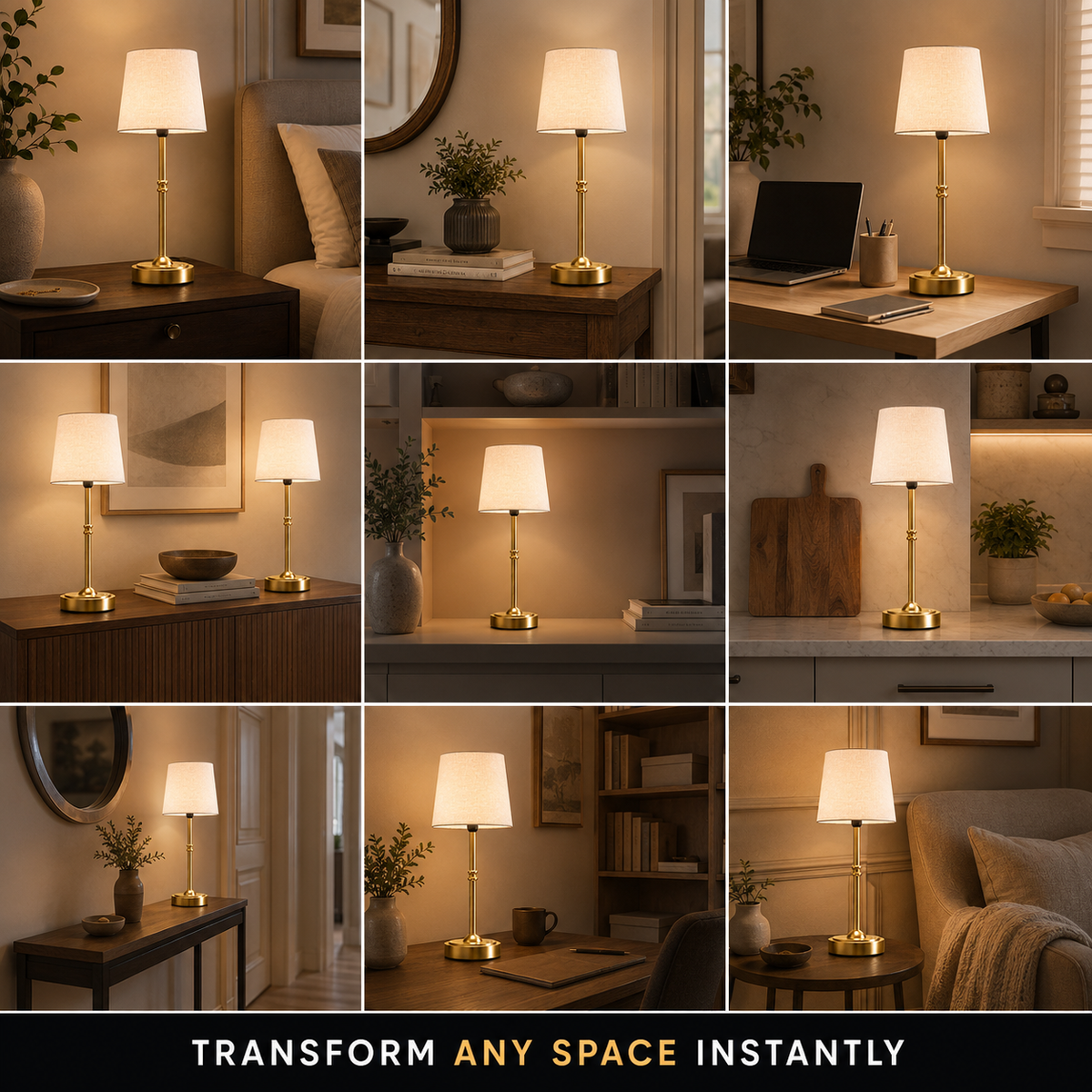 Table Lamp, Wireless Rechargeable Design, 48 Hour Operating Time, Touch Control 5
