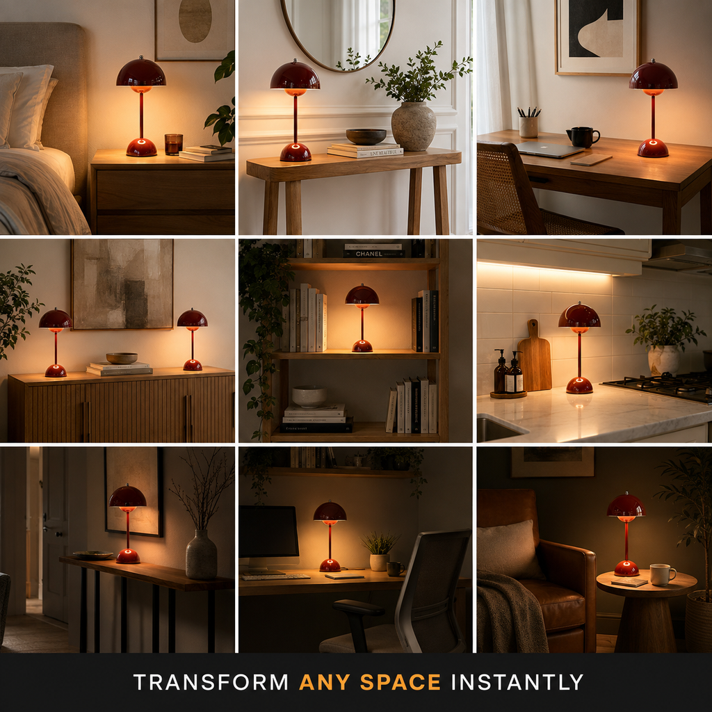 Table Lamp, Wireless and Wired, Polycarbonate and Steel, Three Color Temperatures 8