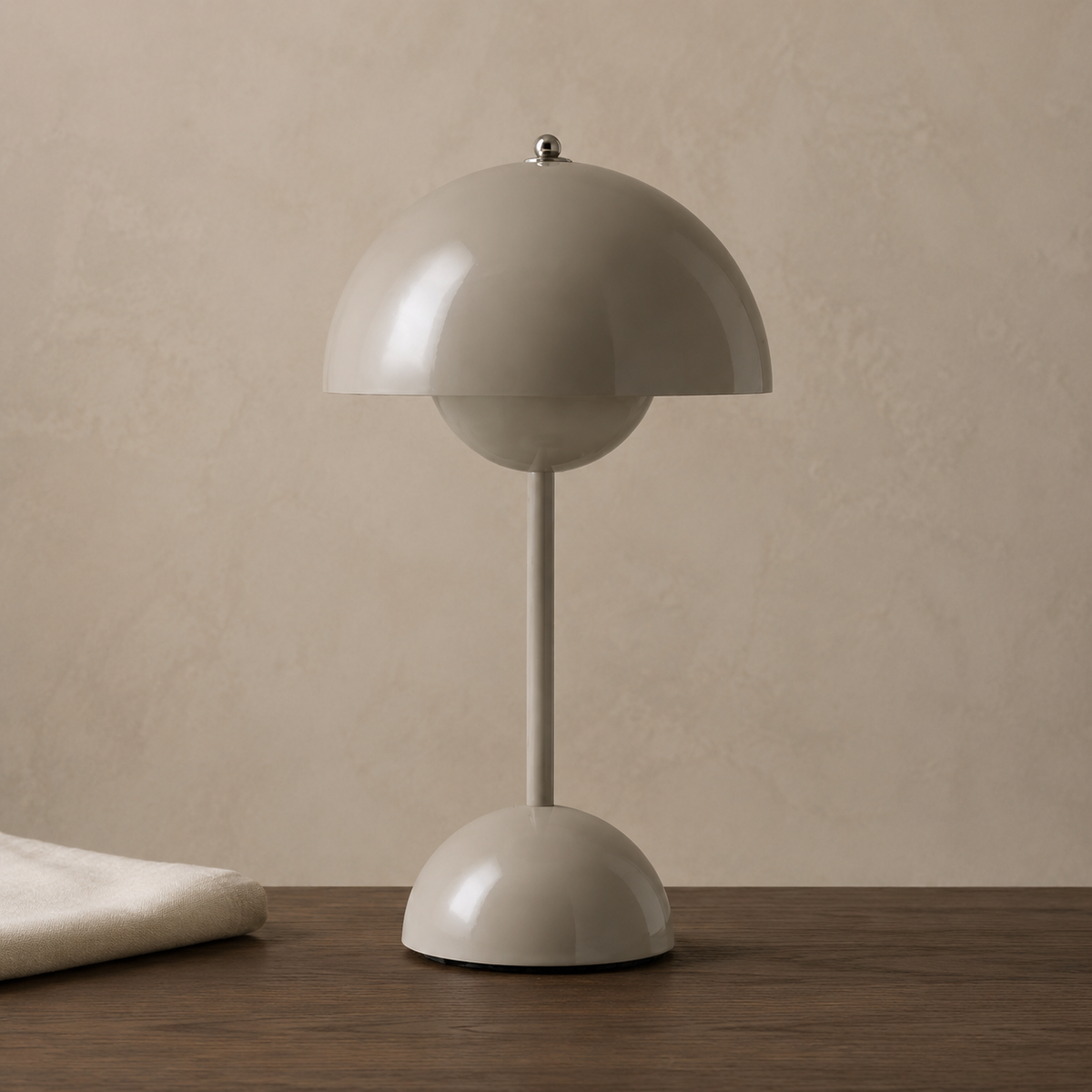 Table Lamp | Dome Shade With Three Brightness Levels, Metal, Gray 0