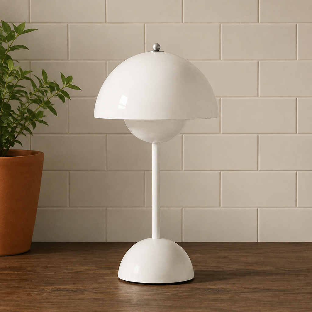 Table Lamp | Dome Shade With Three Brightness Levels, Metal, Gray 10