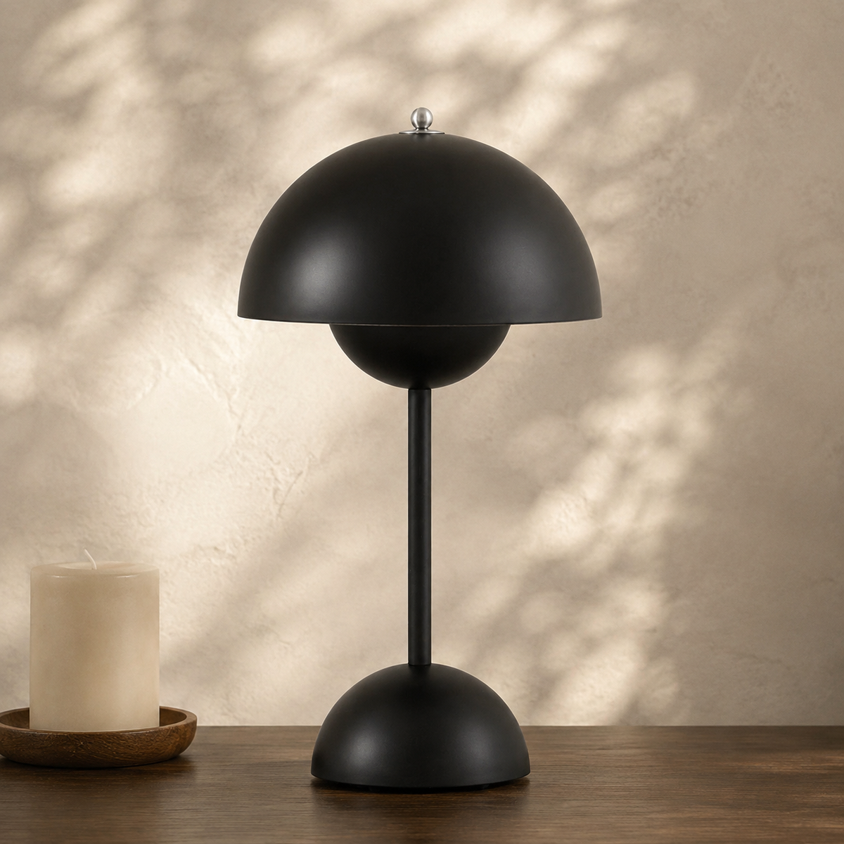 Table Lamp | Dome Shade With Three Brightness Levels, Metal, Gray 12