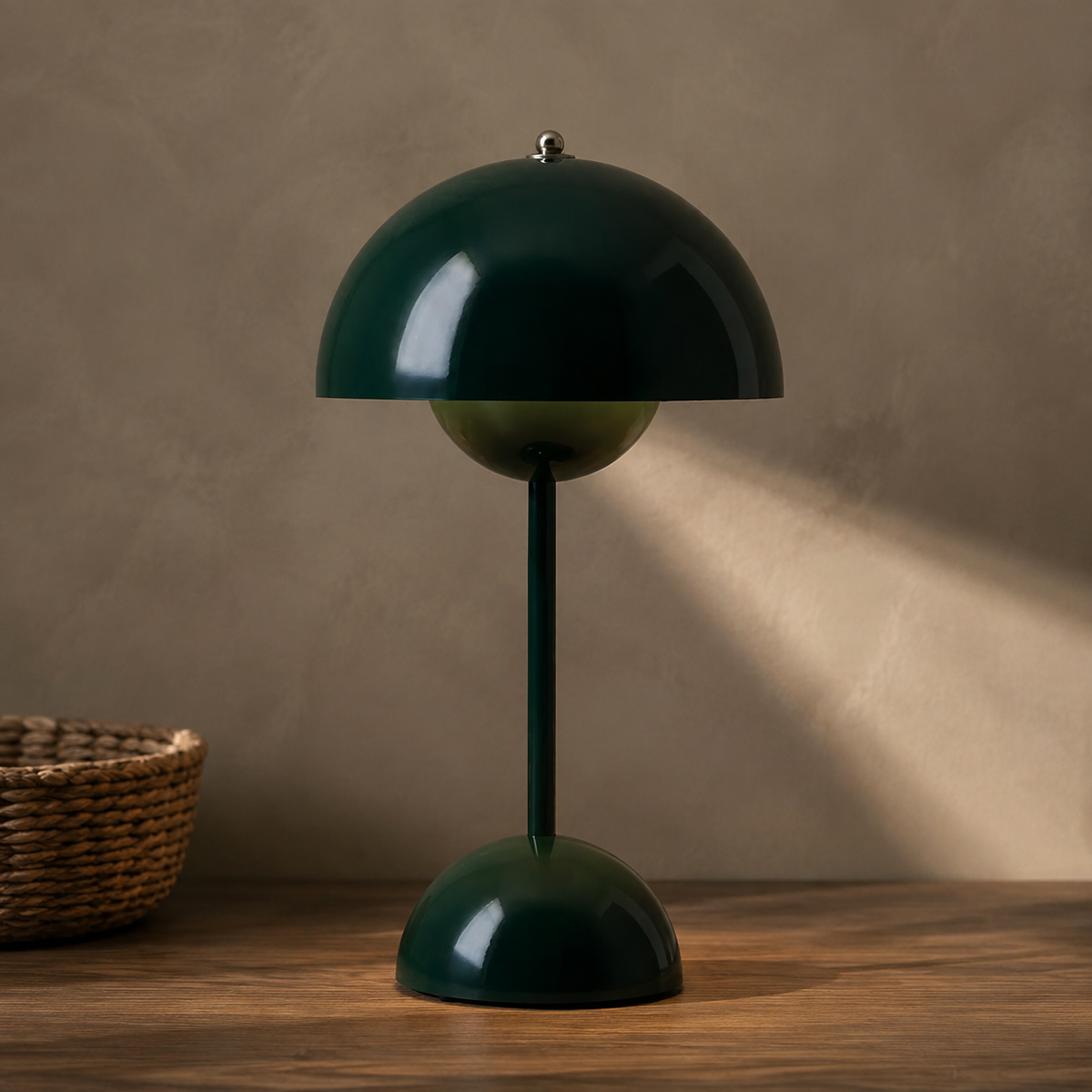 Table Lamp | Dome Shade With Three Brightness Levels, Metal, Gray 9