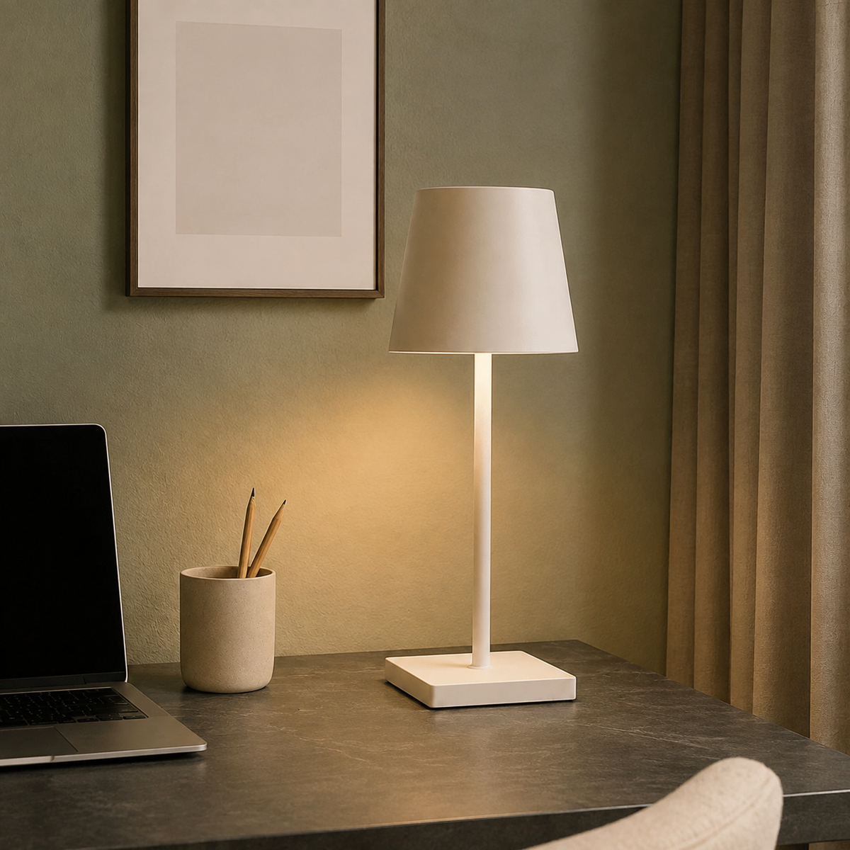 Table Lamp | Rechargeable Touch Control Cordless Light, Metal, Red 6