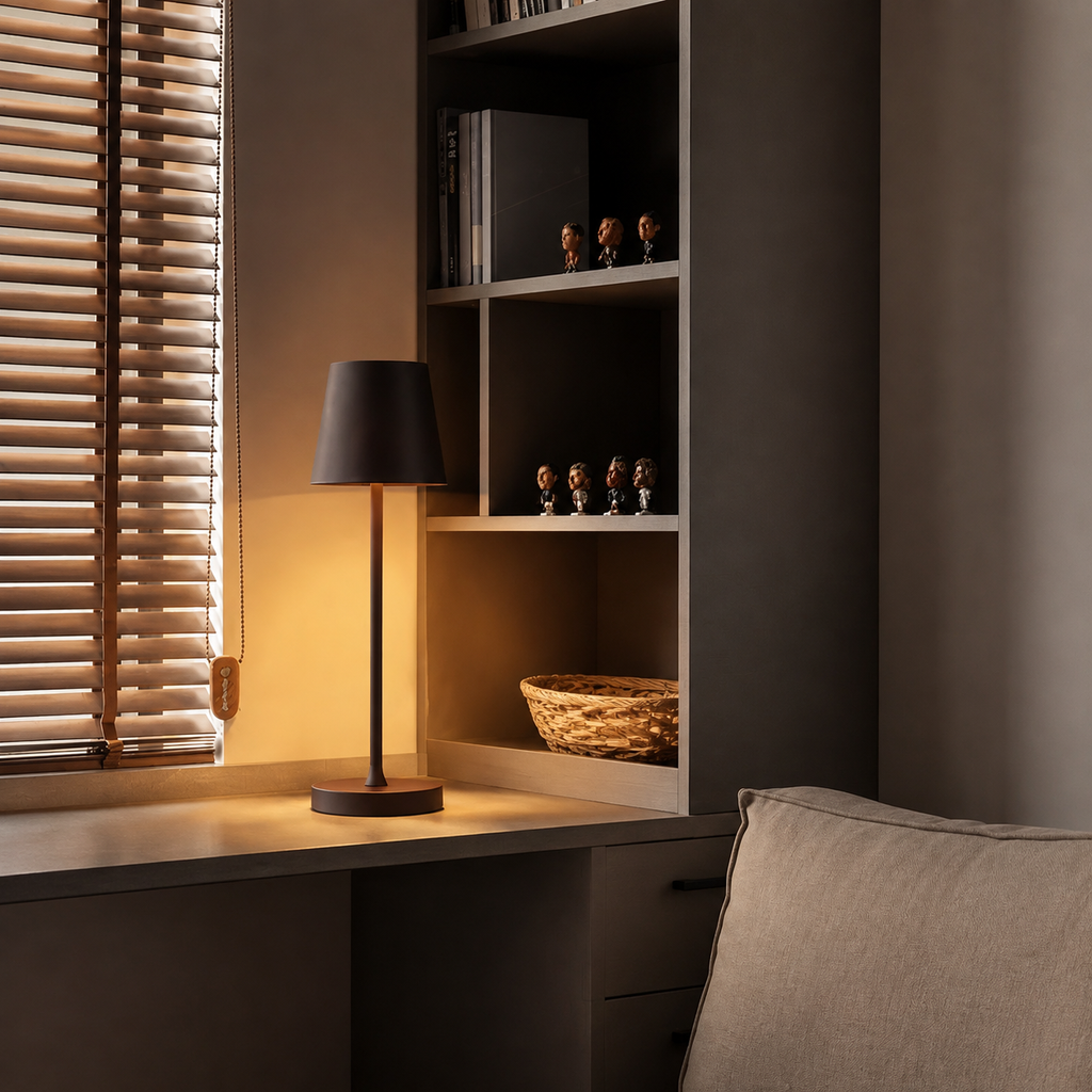 Table Lamp | Rechargeable Touch Control Cordless Light, Metal, Red 9
