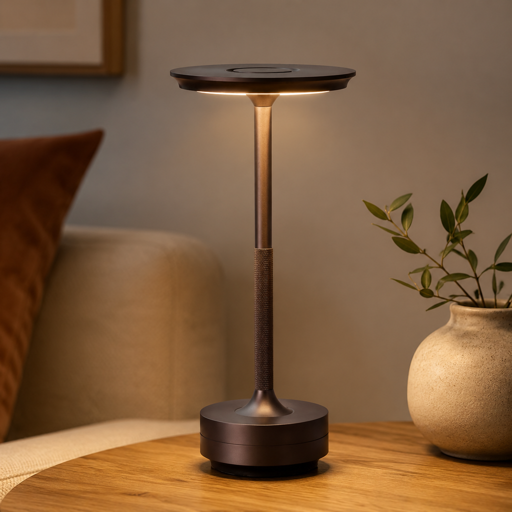Table Lamp | Rechargeable Touch Dimmable LED Light, Aluminum Alloy, Five Finishes 3