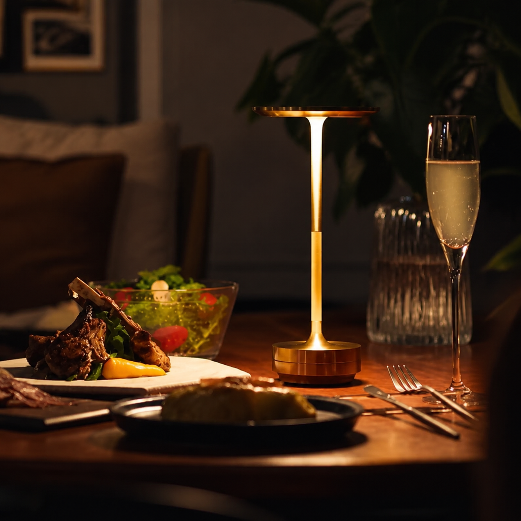 Table Lamp | Rechargeable Touch Dimmable LED Light, Aluminum Alloy, Five Finishes 4