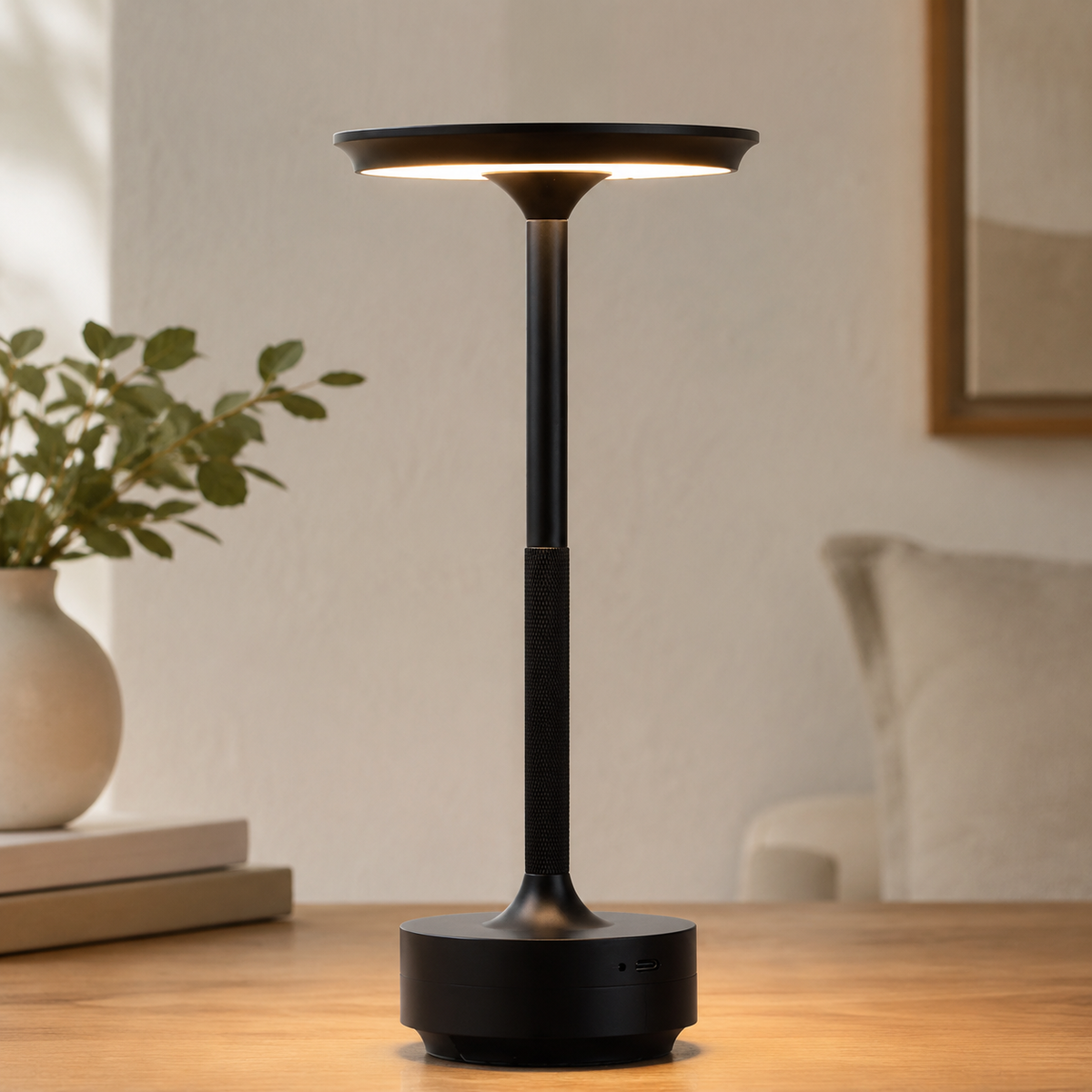 Table Lamp | Rechargeable Touch Dimmable LED Light, Aluminum Alloy, Five Finishes 6