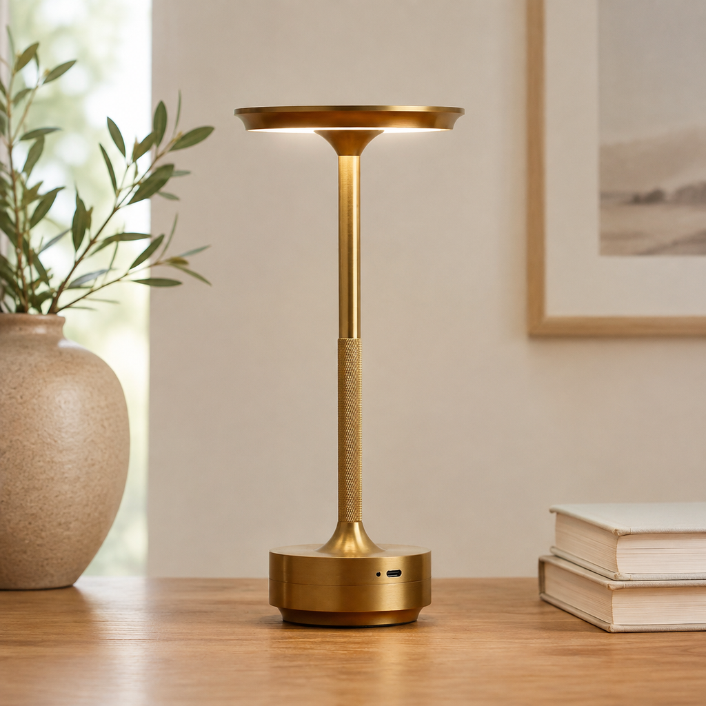 Table Lamp | Rechargeable Touch Dimmable LED Light, Aluminum Alloy, Five Finishes 8
