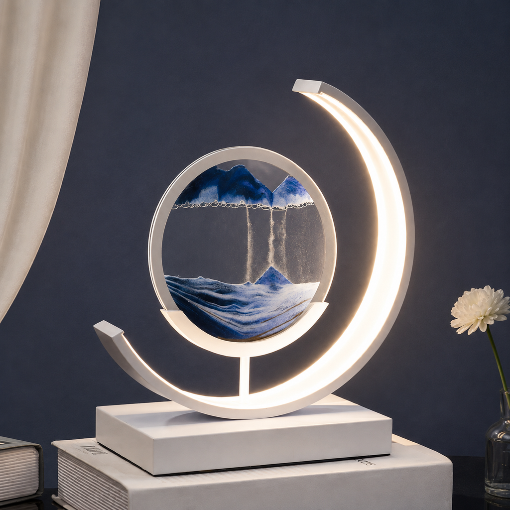 Table Lamp | Rotating Quicksand Art Light, Acrylic And Iron, Warm White 1