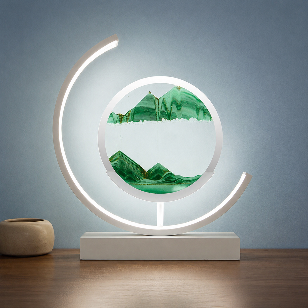Table Lamp | Rotating Quicksand Art Light, Acrylic And Iron, Warm White 10