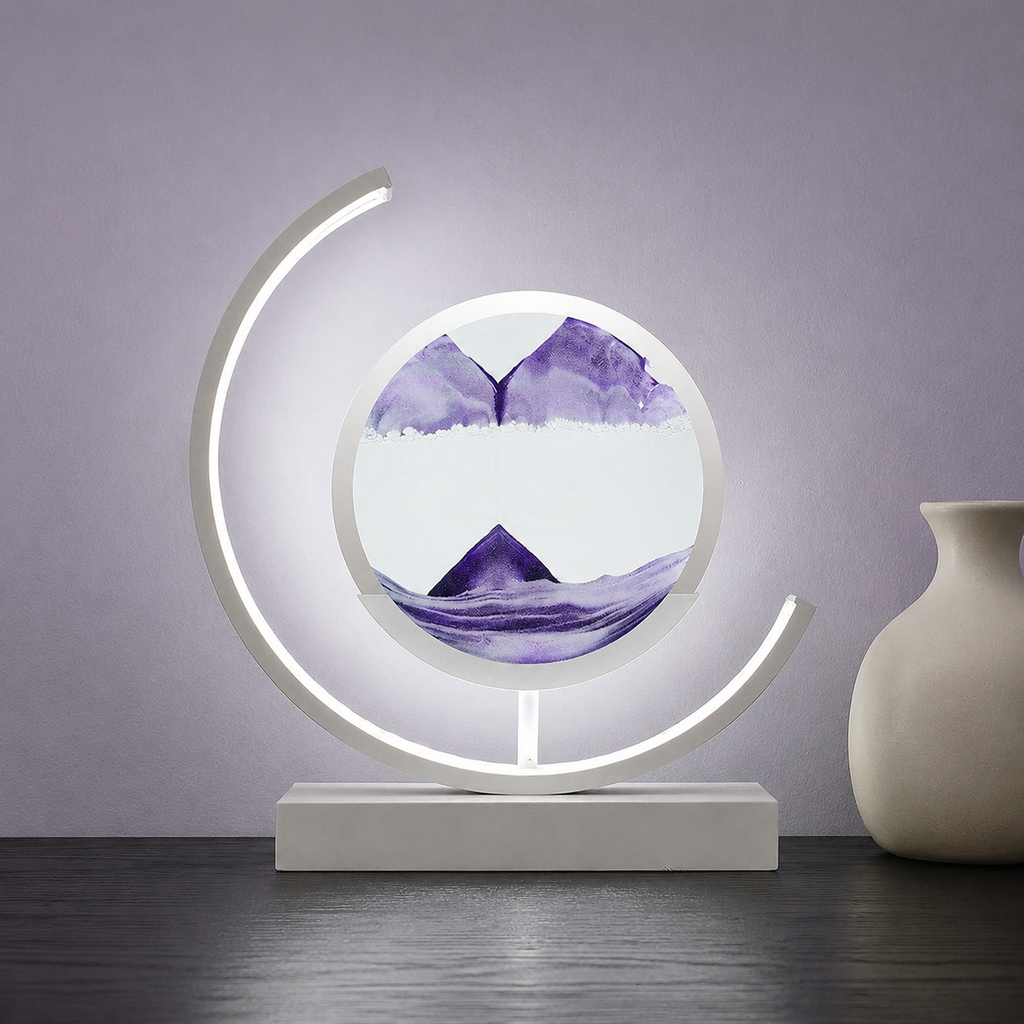 Table Lamp | Rotating Quicksand Art Light, Acrylic And Iron, Warm White 17