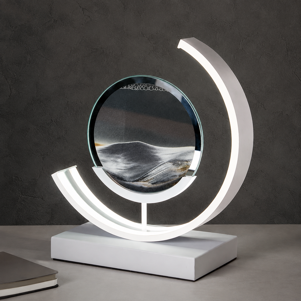 Table Lamp | Rotating Quicksand Art Light, Acrylic And Iron, Warm White 5