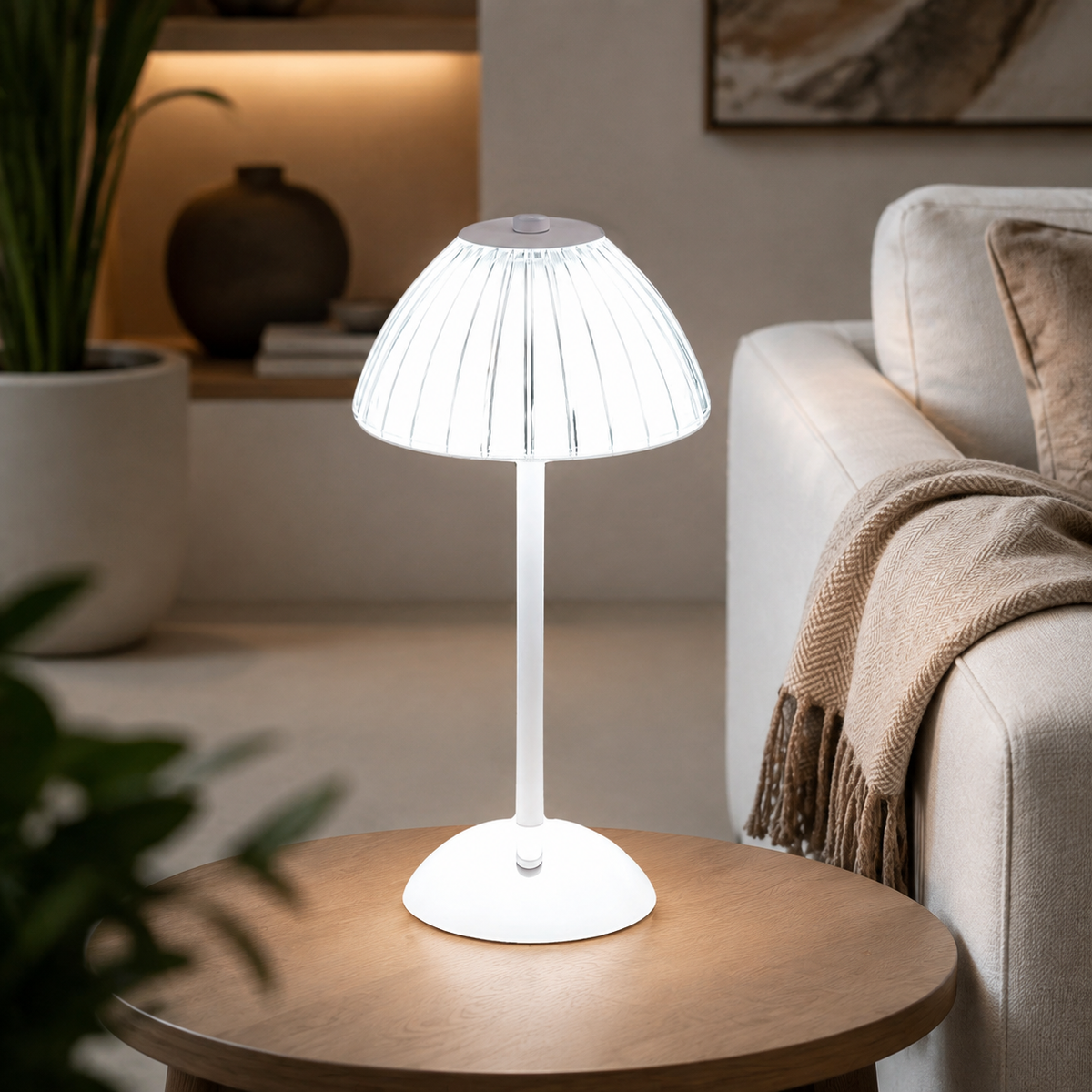 Table Lamp | Touch Dimmable Rechargeable LED, Metal And Acrylic, Gold 1