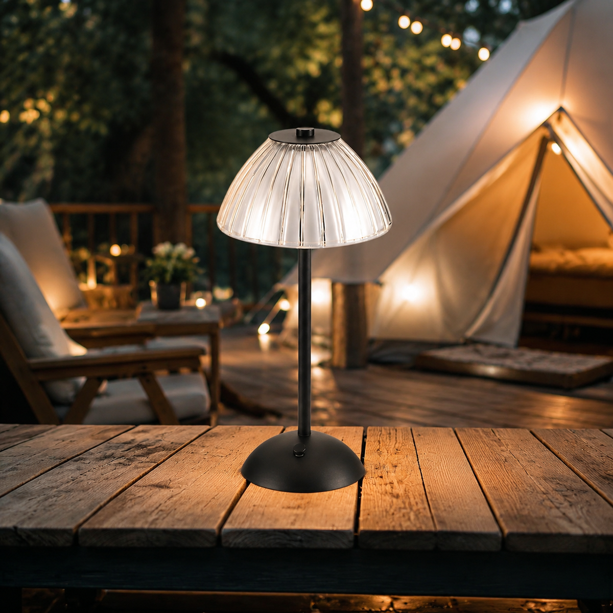 Table Lamp | Touch Dimmable Rechargeable LED, Metal And Acrylic, Gold 4