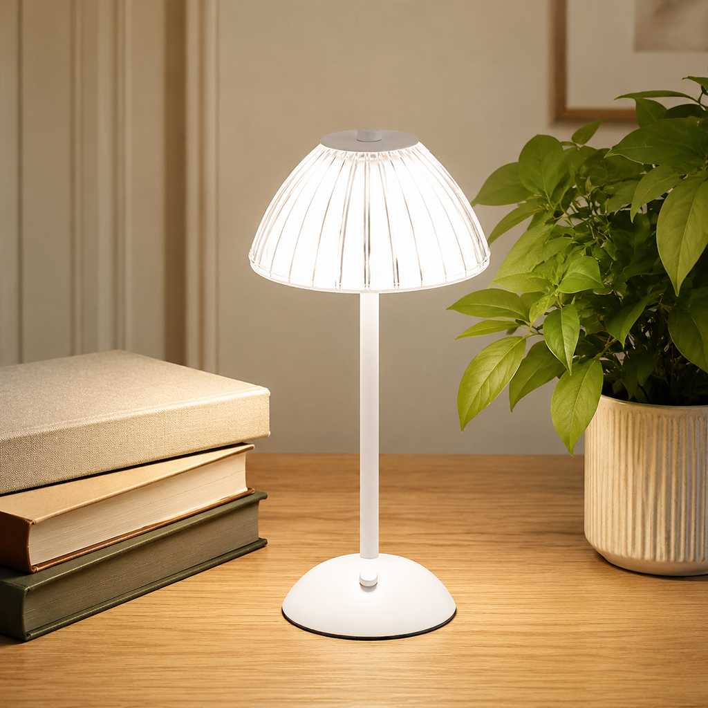 Table Lamp | Touch Dimmable Rechargeable LED, Metal And Acrylic, Gold 6