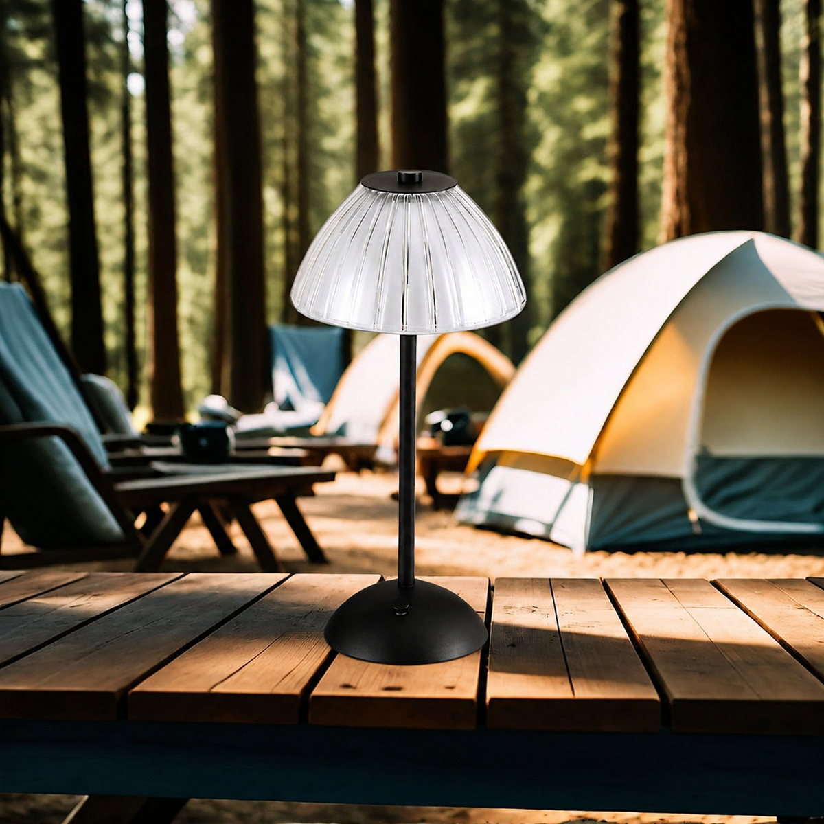 Table Lamp | Touch Dimmable Rechargeable LED, Metal And Acrylic, Gold 8