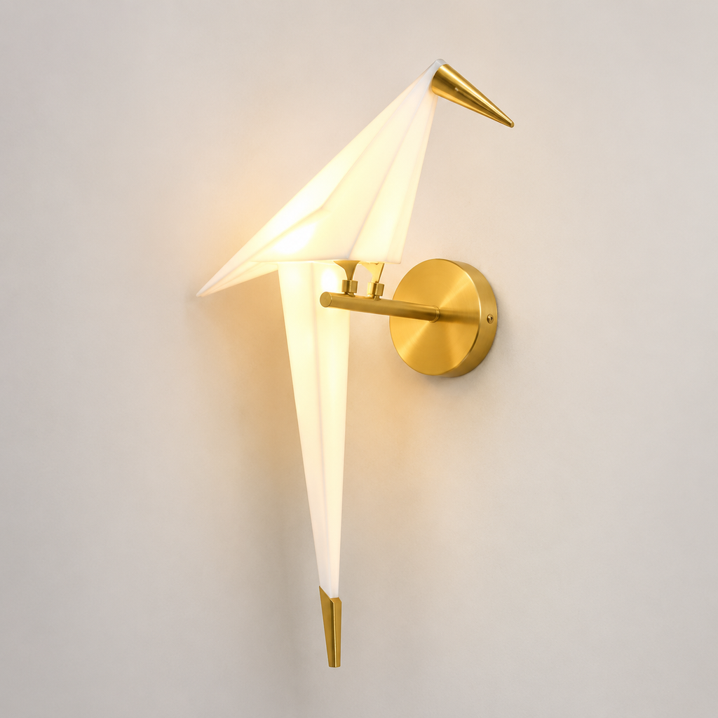 Wall Lamp Decorative Origami Bird Design, Acrylic and Iron, LED Light 0