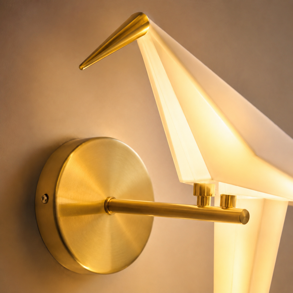 Wall Lamp Decorative Origami Bird Design, Acrylic and Iron, LED Light 8