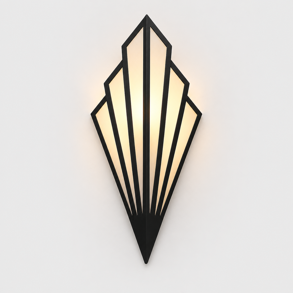 Wall Lamp Geometric Triangular Design, Painted Iron, LED Light 0