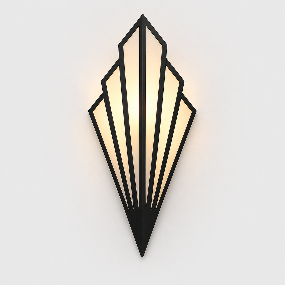 Wall Lamp Geometric Triangular Design, Painted Iron, LED Light 0