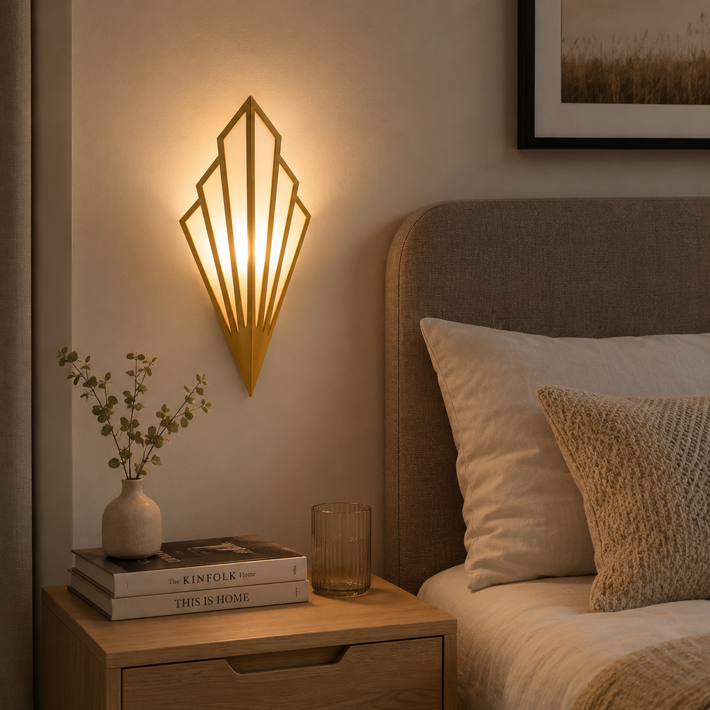 Wall Lamp Geometric Triangular Design, Painted Iron, LED Light 6