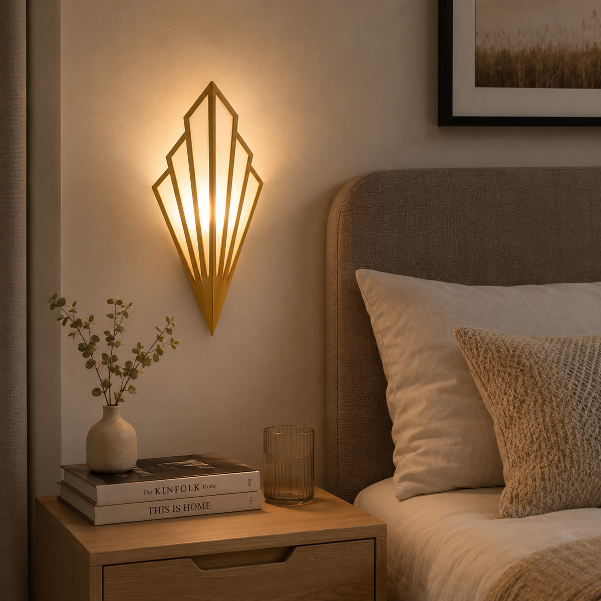 Wall Lamp Geometric Triangular Design, Painted Iron, LED Light 6