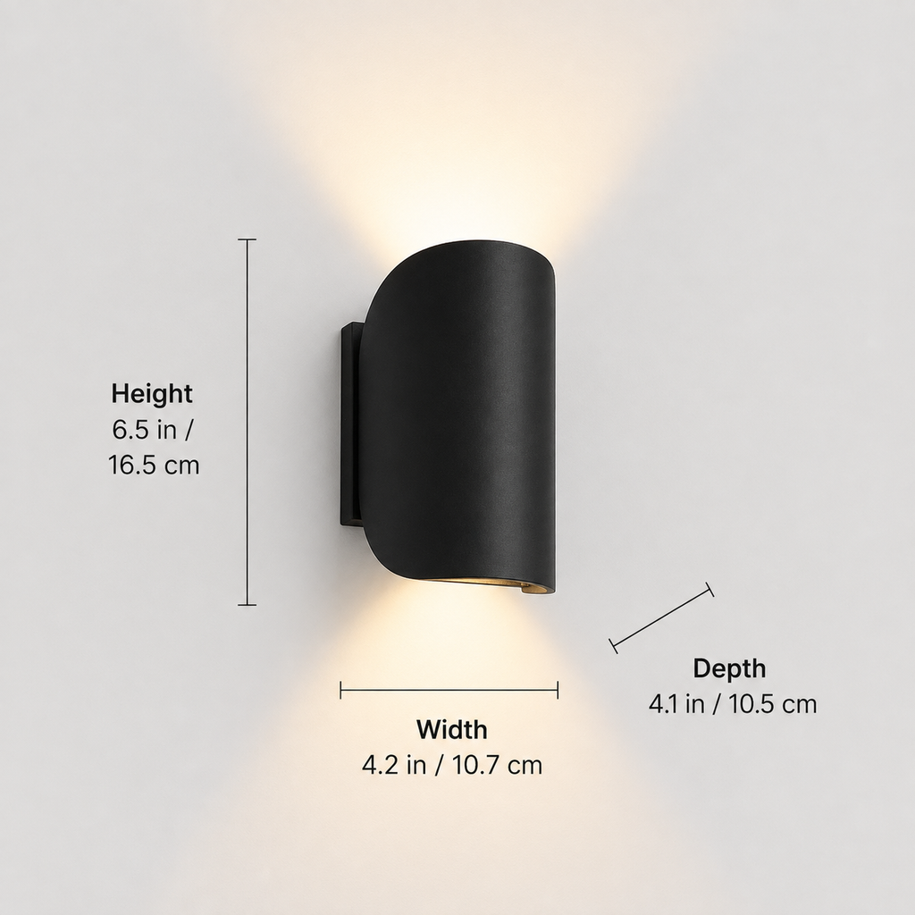 Wall Lamp – Adjustable Up Down Indoor Outdoor Light, Aluminum, Warm White 3000 K 3