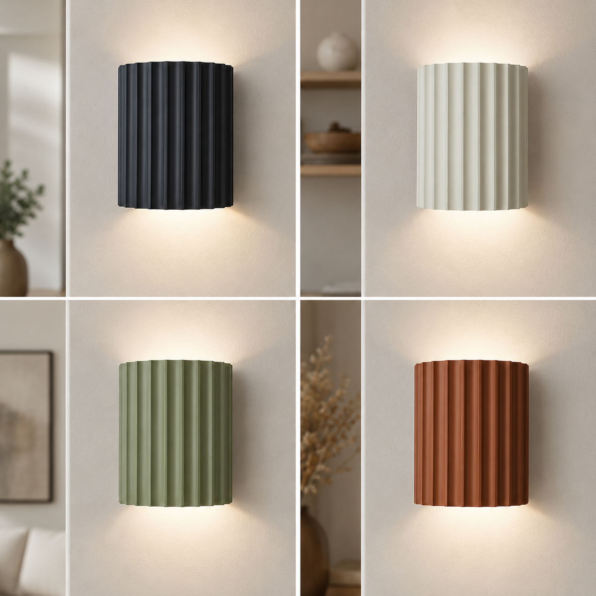 Wall Lamp | Ribbed Sculptural Up And Down Sconce, Resin, White Finish 1