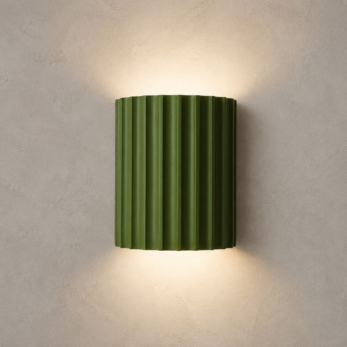 Wall Lamp | Ribbed Sculptural Up And Down Sconce, Resin, White Finish 7