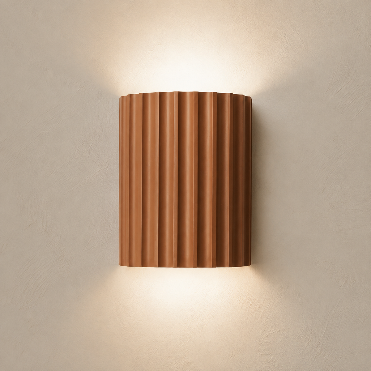 Wall Lamp | Ribbed Sculptural Up And Down Sconce, Resin, White Finish 8