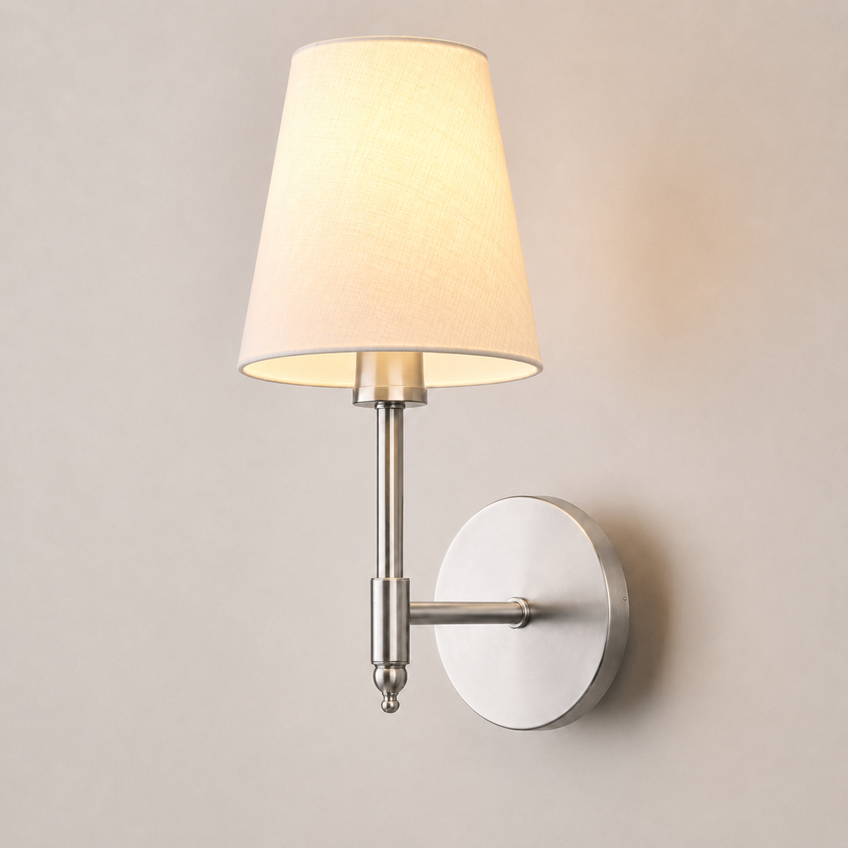 Wall Sconce Set, Cordless Adhesive or Screw Mounting, Tapered Shades, Set of Two 10