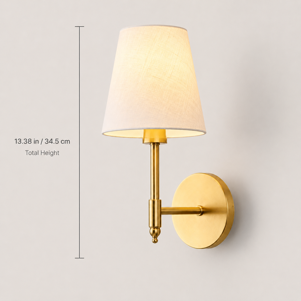 Wall Sconce Set, Cordless Adhesive or Screw Mounting, Tapered Shades, Set of Two 2