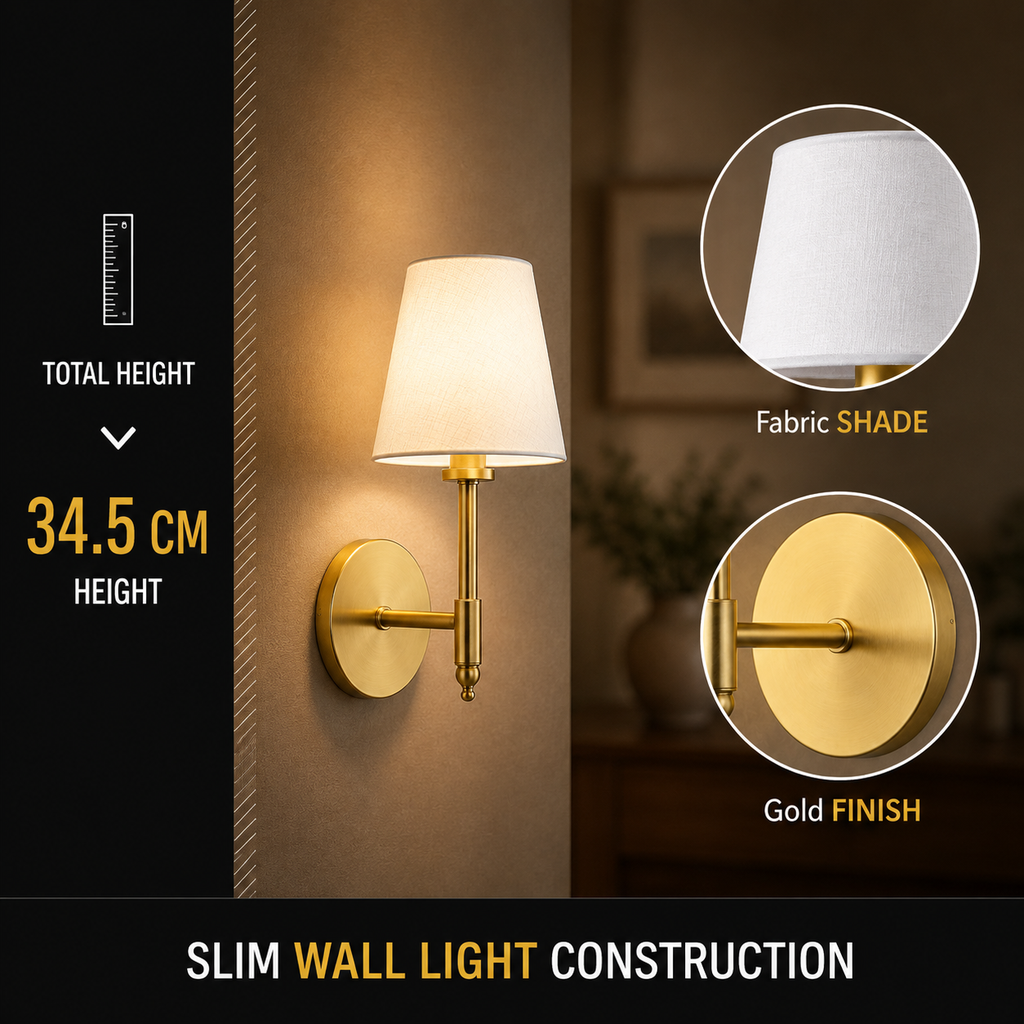 Wall Sconce Set, Cordless Adhesive or Screw Mounting, Tapered Shades, Set of Two 6
