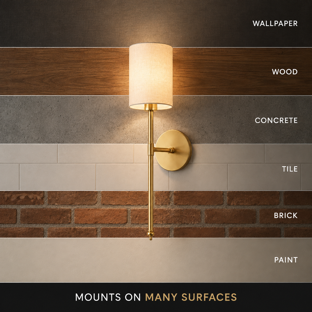 Wall Sconce Set, Cordless Cylindrical Design, Adhesive or Screw Mounting, Set of Two 4