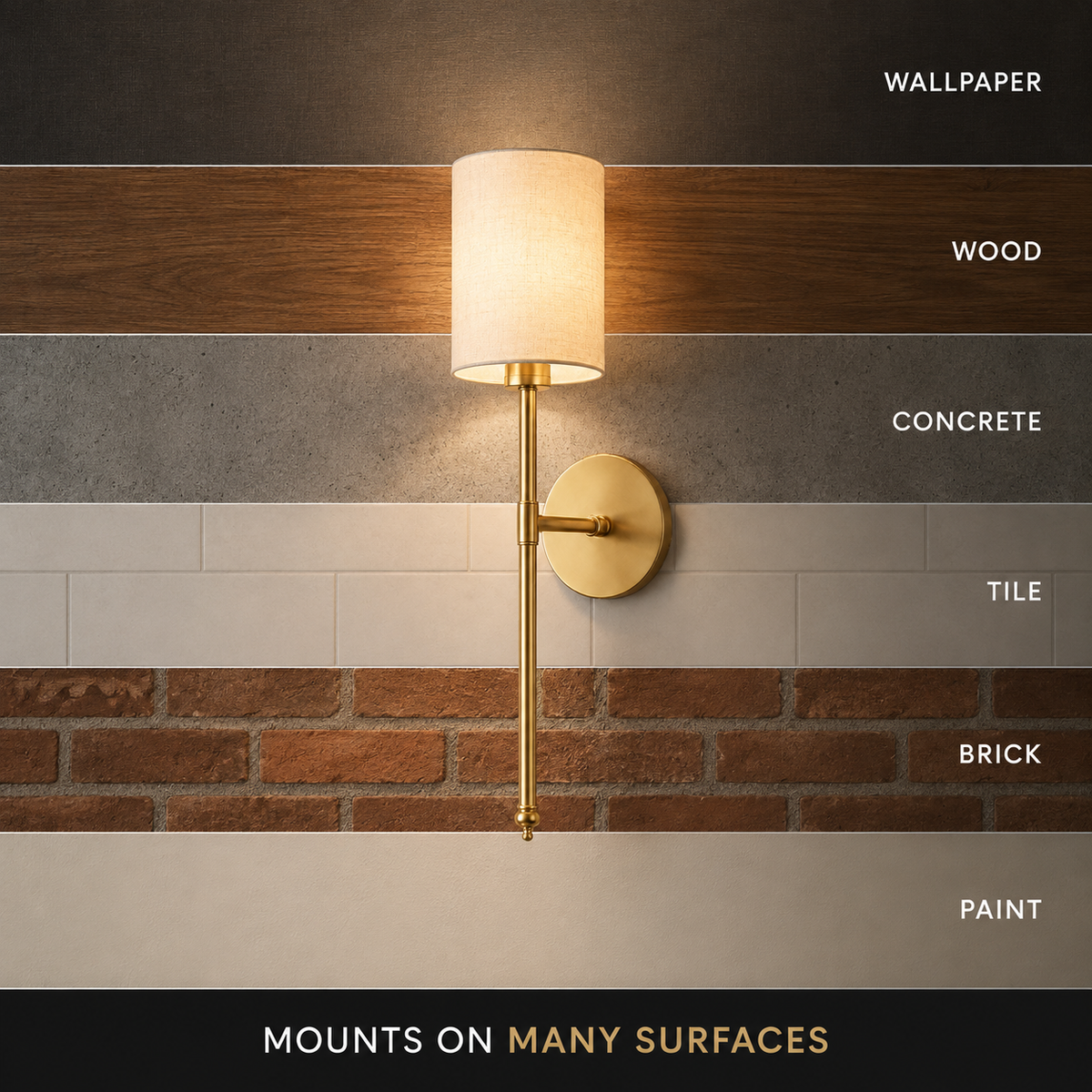 Wall Sconce Set, Cordless Cylindrical Design, Adhesive or Screw Mounting, Set of Two 4