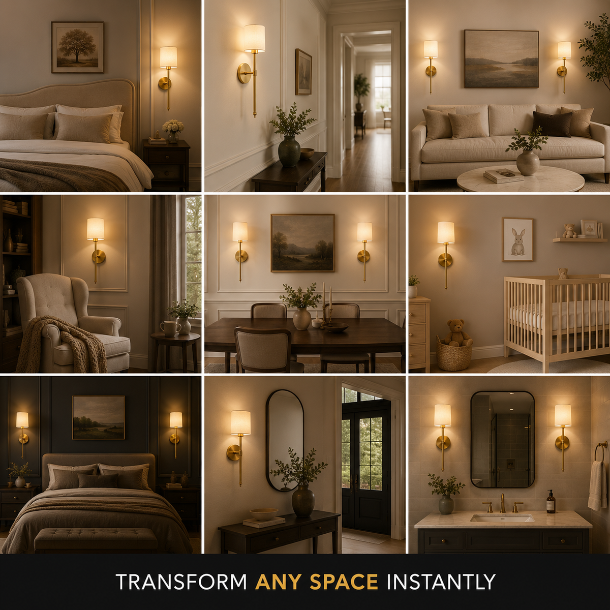Wall Sconce Set, Cordless Cylindrical Design, Adhesive or Screw Mounting, Set of Two 5