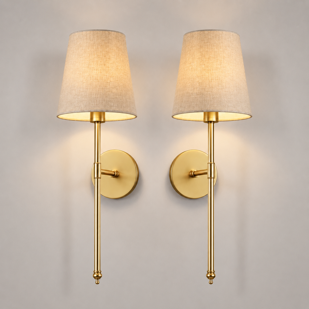 Wall Sconce Set, Cordless Peel and Stick Design, Remote Control Bulb Compatible, Set of Two 0