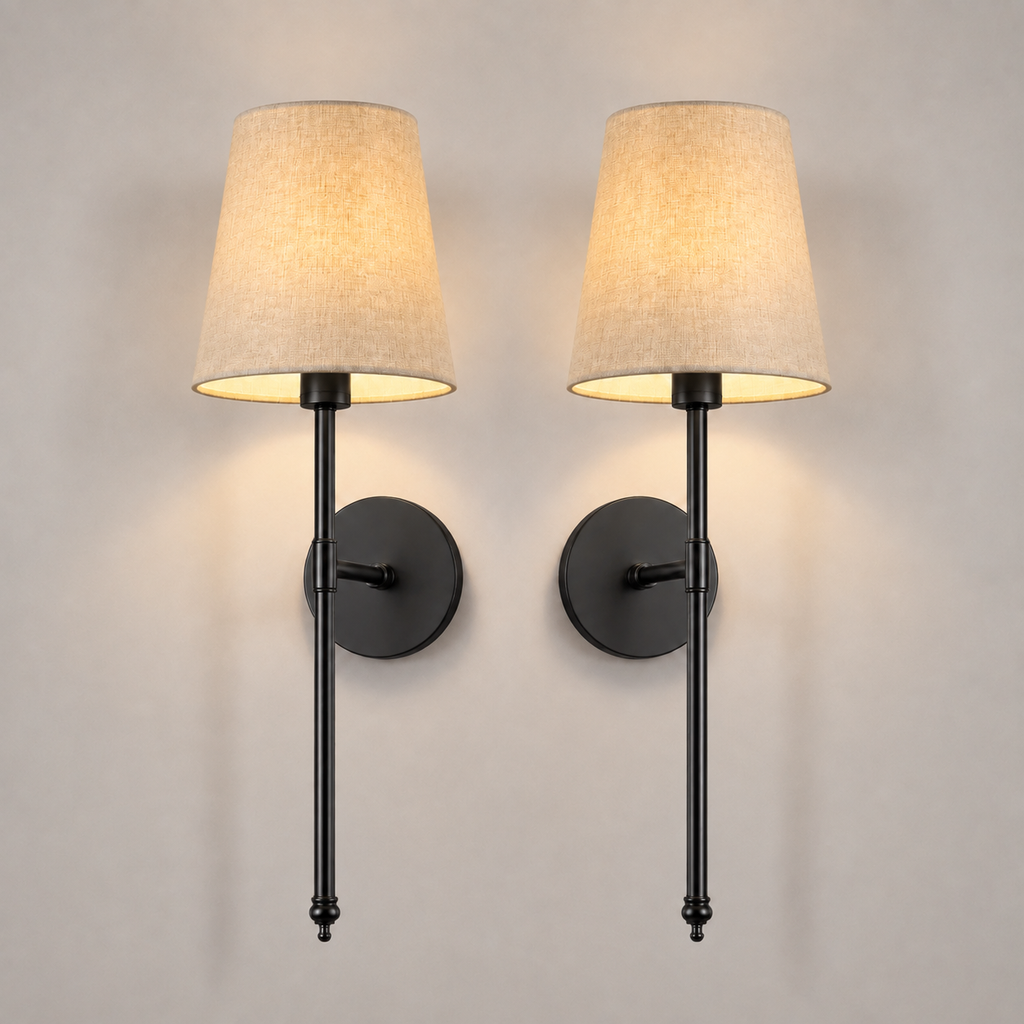 Wall Sconce Set, Cordless Peel and Stick Design, Remote Control Bulb Compatible, Set of Two 10