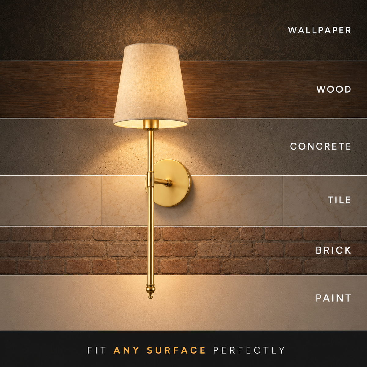 Wall Sconce Set, Cordless Peel and Stick Design, Remote Control Bulb Compatible, Set of Two 4