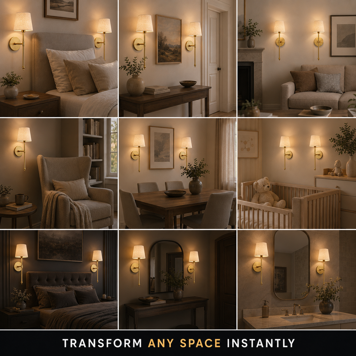 Wall Sconce Set, Cordless Peel and Stick Design, Remote Control Bulb Compatible, Set of Two 5