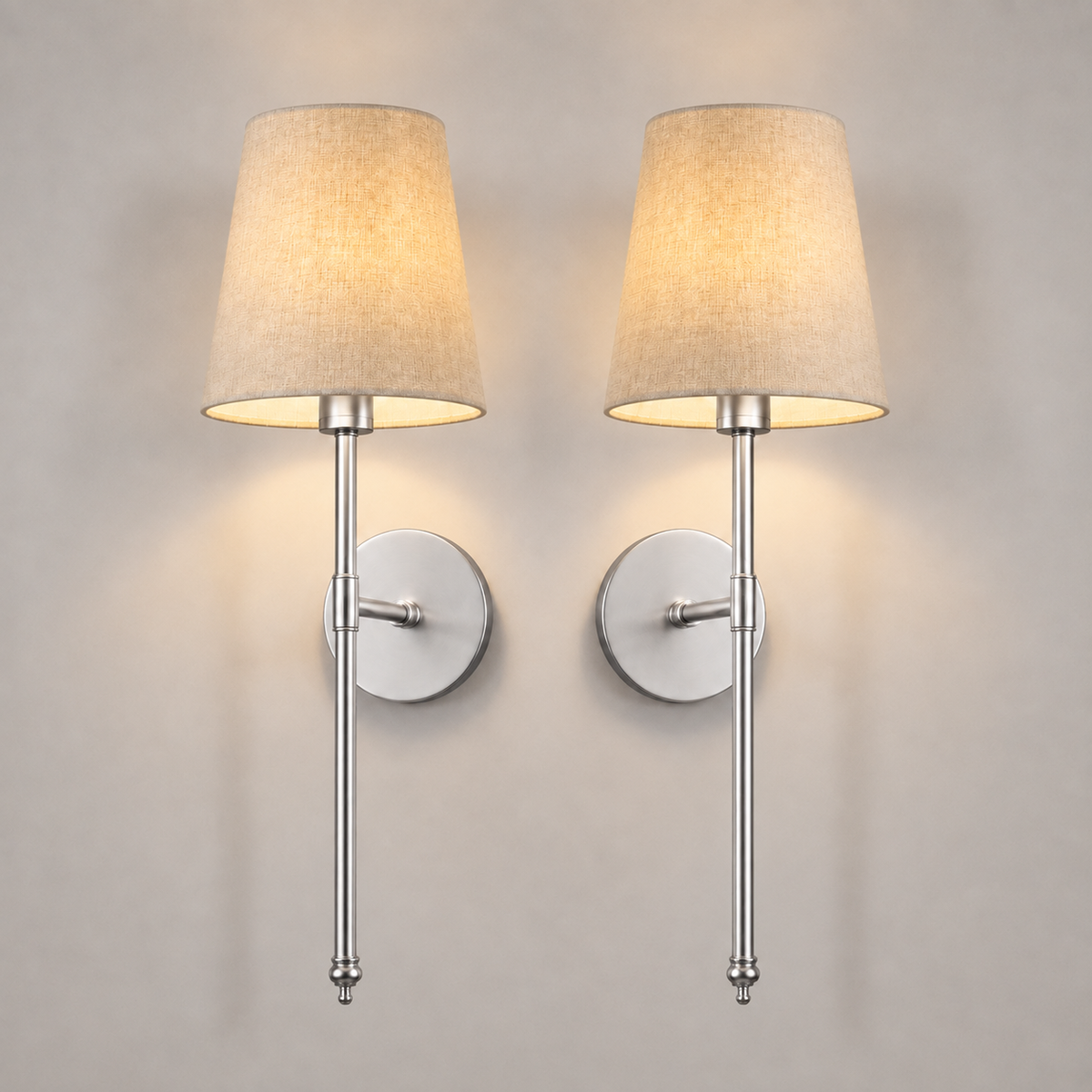 Wall Sconce Set, Cordless Peel and Stick Design, Remote Control Bulb Compatible, Set of Two 9
