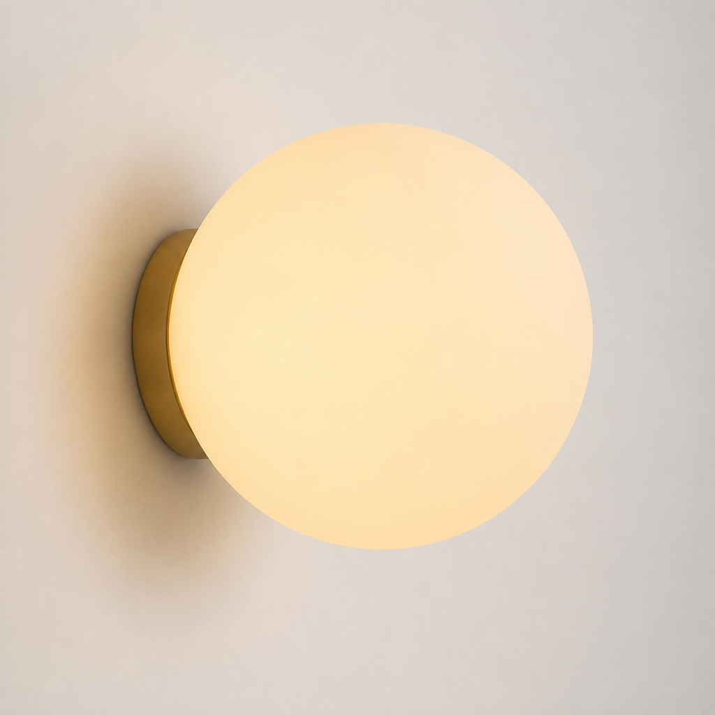 Wall Sconce, Round Globe Design, Matte Glass And Metal, Integrated LED 0